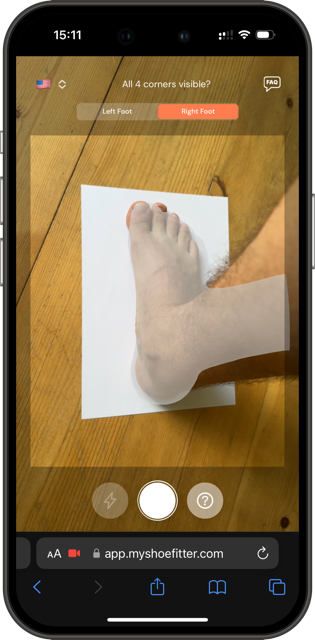 mySHOEFITTER camera perspective